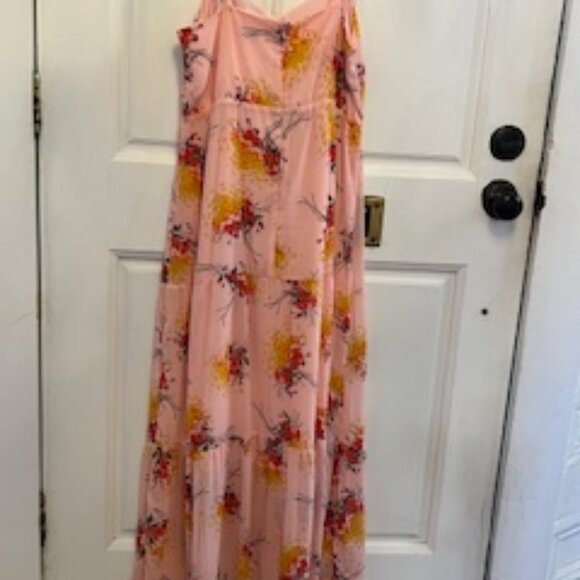 J. Crew Mercantile Maxi Dress Pink Floral Tiered Strappy, Size 8 - Picture 5 of 12